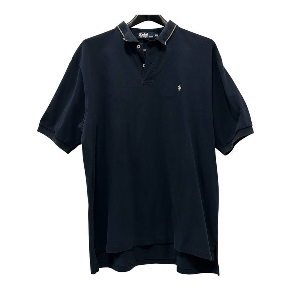 Polo Ralph Lauren Men’s Blue & Tan Trim Short Sleeve Cotton Polo Shirt SZ XXL